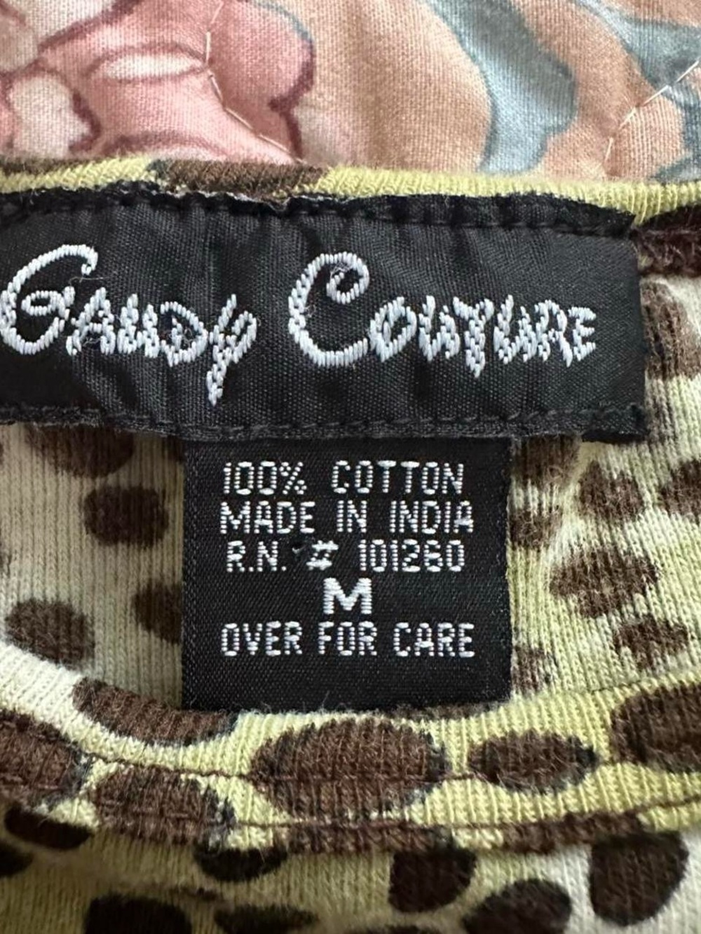 Candy Couture Vintage Green & Brown Sequin Embellished Leopard Cheetah Print Top - Picture 5 of 5